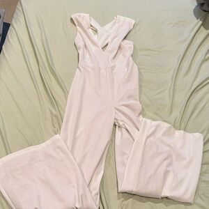 Lulu's Cream Sleeveless Wide-Leg Jumpsuit